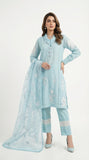 Reema Ahsan - Lumi Cora Cotton Suit For Women - Blue - 3 Piece