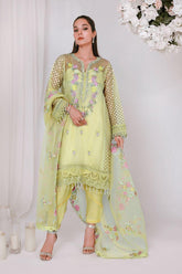 Reema Ahsan - NIDA - Organza - Lemon yellow - 3 Piece