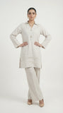 Reema Ahsan - Siya Irish Lawn Suit For Women - Light Grey - 2 Piece