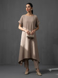 Maheen Khan Blended Crepe Taupe Set Biege 2 Piece