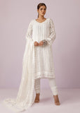Rizwan Beyg - Shabeena White - Embroidered Chiffon & Cotton - 2 Piece - Studio by TCS