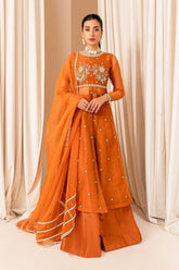 Allure by Ih - COCO - Organza - Burnt Orange - 3 Piece - Studio by TCS