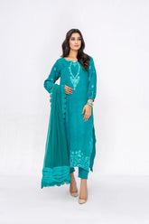Anayra Amal - Tabeer - Sea Green - Korean Silk - 3 Piece
