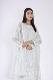 Sadia Aamir - Mina - Ice Blue Khaddi Net Shirt and Dupatta with Culottes - 3 Piece - Studio by TCS