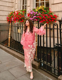 Sania Maskatiya Twila Suit Organza Pink 2 Piece
