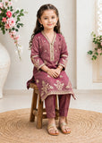 Modest - Maysuri Embroidered Suit For Girl - Maroon - 3 Piece