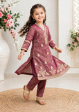 Modest - Maysuri Embroidered Suit For Girl - Maroon - 3 Piece