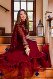 Omal by Komal - Mehrbano (Frock & Dupatta) - Maroon - Chiffon - 2 Piece