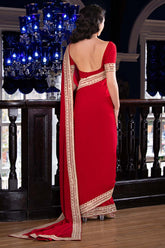 Kaanchi London - Lal Rukh Georgette Saree For Women - Red - 2 Piece