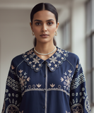 Reema Ahsan - Arish Khadi Silk Suit For Women - Navy Blue - 2 Piece