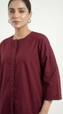 Reema Ahsan - Livia Cotton Suit For Women - Dark Maroon - 2 Piece