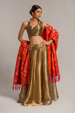 Salahuddin Pasha - Jamawar Lehnga choli For Women - Gold Dust - 3 Piece