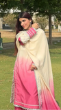 Yashfa Studio - Akks Tasel Silk Suit For Women - Rose Pink - 3 Piece