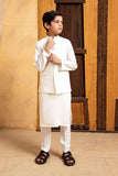Shahjahan - OffWhite Kurta Trouser With Waistcoat - 3 Piece