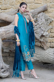 Salahuddin Pasha - Teal Affair Silk Suit For Women - Teal - 3 Piece