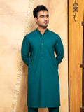 Shahjahan - Teal Kurta Trouser - 2 Piece