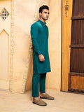 Shahjahan - Teal Kurta Trouser - 2 Piece