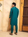 Shahjahan - Teal Kurta Trouser - 2 Piece
