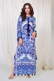Reema Ahsan - ISHA - PK Raw silk - White & blue - 2 Piece