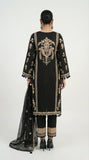 Reema Ahsan - Nivah Khadi Silk Suit For Women - Black and Skin - 3 Piece