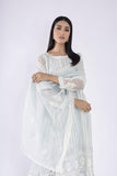 Sadia Aamir - Mina - Ice Blue Khaddi Net Shirt and Dupatta with Culottes - 3 Piece - Studio by TCS