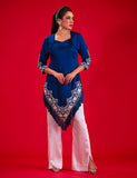 Salahuddin Pasha - Midnight Silk Suit For Women - Blue - 2 Piece