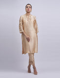 Salahuddin Pasha - Topaz Silk Suit For Women - Golden - 2 Piece