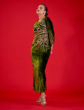 Salahuddin Pasha - Jade Velvet Kaftan For Women - Green - 1 Piece