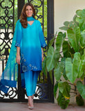 Salahuddin Pasha - Silk, Organza Suit For Women - Firozeh - 3 Piece