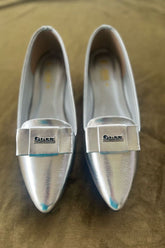 MILLI SHOES - Wedege Heel Court Shoes - Silver - 8609