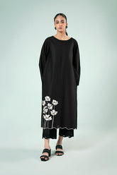 FOZIA KHALID - Midnight Floral Co-ord Set - Cotton - 2 Piece