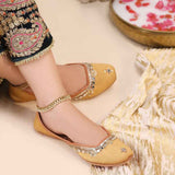 JootiShooti - Shamsa Mirror Marigold Yellow Khussa For Women