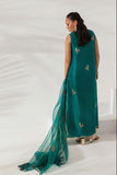 Shehrnaz - Emerald Green Silk Embroidered Tunic Set - Emerald Green - 3 Piece