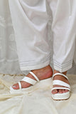 AlifYay - White Shalwar styled with silver lace AYW-008 - Cotton - Studio by TCS