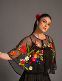 Salahuddin Pasha - Look 2 Silk Jacket For Women - Black - 2 Piece