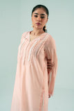 FOZIA KHALID - Peachy Lace Tunic - Peachy Pink - Paper Silk - 1 Piece