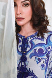 Reema Ahsan - ISHA - PK Raw silk - White & blue - 2 Piece