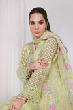 Reema Ahsan - NIDA - Organza - Lemon yellow - 3 Piece