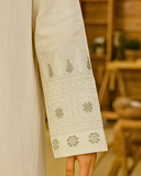 Ayla Studio - Cotton Embroidered Suit For Women - White Floral - 2 Piece