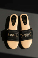 Milli Shoes - Platform Heel Slides For Women - Black