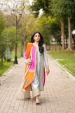 Fozia Khalid - ABEER - Silk - Orange/grey/pink - 4 Piece