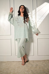 Insia Sohail - Matcha - Ice Green - Silk - 2 Piece
