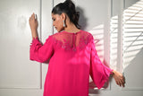 Insia Sohail - Petals - Hot Pink - Georgette - 2 Piece