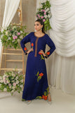 Alishba Kashif - AMBER FLORA - Indigo - Korean Rawsilk - 1 Piece