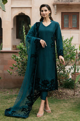 Natasha Kamal - AVALON - teal - Silk & Net - 3 Piece