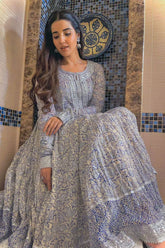 Pinktree - Aab-e-Rawaan - White & Blue - Muslin - 2 Piece