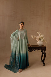 Maria Osama Khan - Aazure - SKY - RAWSILK & Organza - 2 Piece