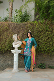 Reema Ahsan - Aelin - Kora Cotton & Organza - Emerald Green - 3 Piece