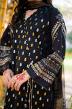 Omal by Komal - Afsana - Black - Jacquard & Khaadi Net - 3 Piece