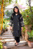 Omal by Komal - Afsana - Black - Jacquard & Khaadi Net - 3 Piece